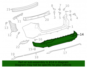 Toyota Venza 21-24 rear bumper lip, structure, worn