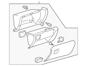 Glove box, glove compartment Lexus RX300 RX330 RX350 RX400h 04-08 black