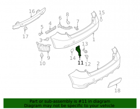 Rear Bumper Bracket Lower Left Subaru Impreza WRX GH 08-14 5d