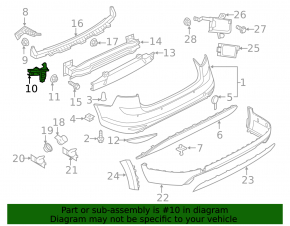 Rear bumper mount, left upper, VW Golf 17-19 Alltrack