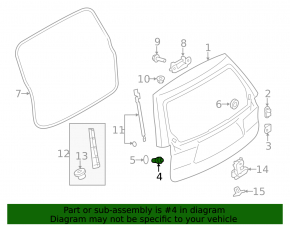 Left Trunk Door Bumper Subaru Forester 14-18 SJ