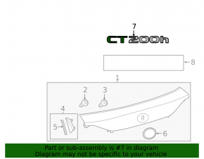 Emblem inscription CT200h trunk lid Lexus CT200h 11-17