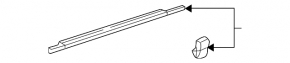 Door-glass molding, center rear left, Toyota Prius 20 04-09