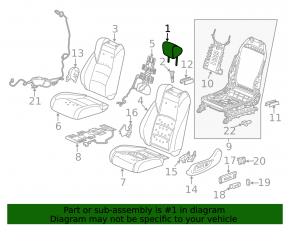 Headrest front left Honda Accord 18-22 cloth, gray, for dry cleaning