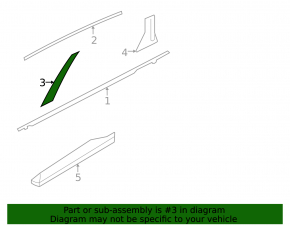 Side door trim, rear left front Nissan Murano 25-26, gloss black, broken fastener, chip
