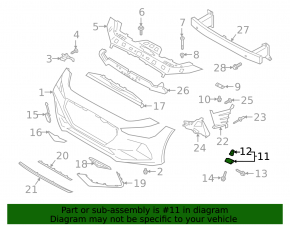Front bumper mount right wing Genesis G70 19-21