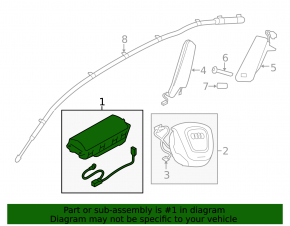Passenger airbag in the dashboard of the Audi Q5 8R 09-17