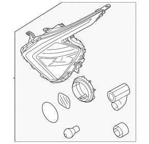 Kia Sportage 23-25 right front headlight, halogen + LED, reflector lamp with MFR, X-Line
