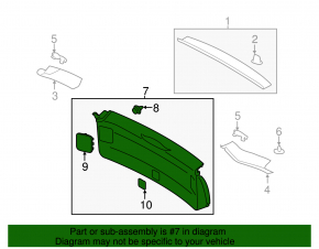 Lower Trunk Door Trim Subaru Impreza 5d 17-23