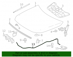 Mercedes A-class V177 19-22 hood release cable
