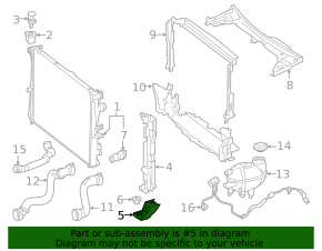 Radiator bracket lower left Mercedes C-class W205 15-21 aluminum