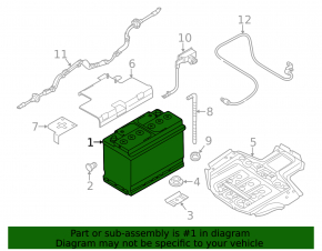 Battery 12v VOLKSWAGEN GOLF MK7 15- 61Ah 600A Euro +-Reverse EXIDE
