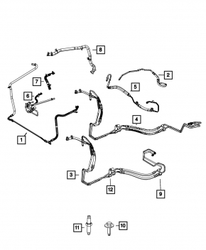 High pressure power steering pipe Dodge Grand Caravan 11-20