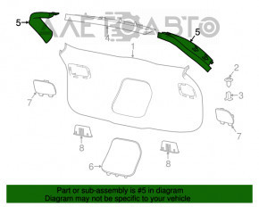 Left tailgate trim Jeep Cherokee KL 14-18 black, scratch