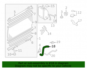 Lower cooling hose for Nissan 350z