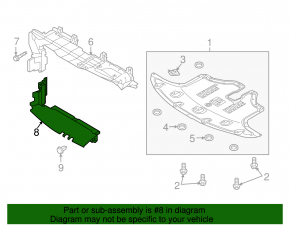 Lower radiator deflector Kia Sorento 16-18 2.4, 3.3