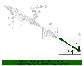 Steering rod with tip left BMW X5 F15 14-18 under EPS