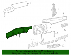 Left upper front panel trim for VW Atlas 24-25 in light wood finish Walnuss