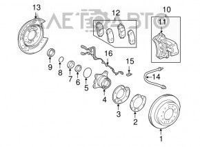 Brake disc rear left Lexus GX470 03-09