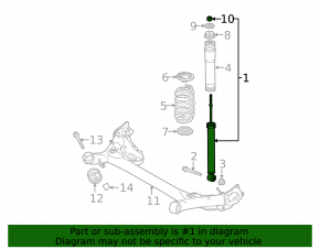 Shock absorber rear left Toyota Prius V 14-17