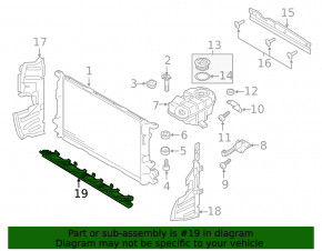 Lower radiator deflector Audi A6 C7 16-18 3.0T