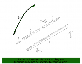 Front right door seal BMW 5 F10 11-16 top