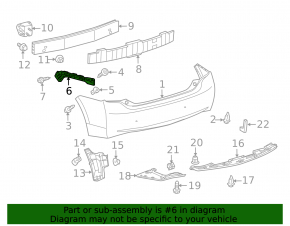Rear bumper mount left Toyota Prius 30 10-15
