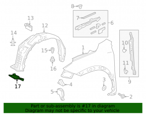 Front left mudguard liner for Lexus NX 15-21