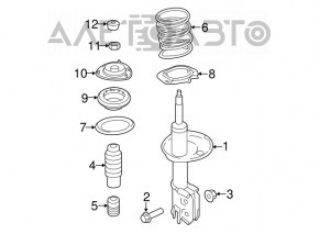 Shock absorber strut assembly front right Kia Optima 11-15 type 2