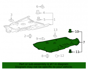 Rear right underbody protection for Lexus RX350 RX350h 23-26 Canada built