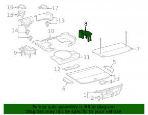 Trunk tray rear right Lexus NX200t NX300h 15-17