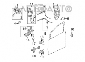 Front right door lock for Honda Civic 4d 06-09
