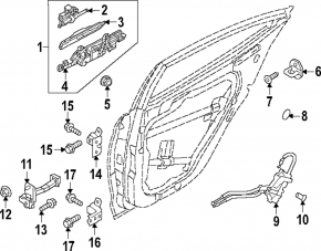 Rear left door limiter Hyundai Ioniq 5 22-24