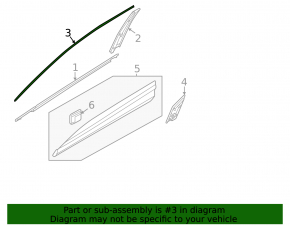 Upper door molding, front right, Kia Sportage 23-26, matte black