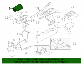 Armrest Hyundai Elantra 21-23 leather black under mechanical handbrake