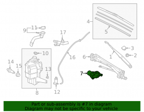 Lexus ES250 ES300h ES350 19-26 Windscreen Wiper Motor