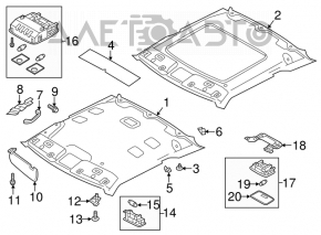 Right visor Hyundai Veloster 13-14 under the sunroof