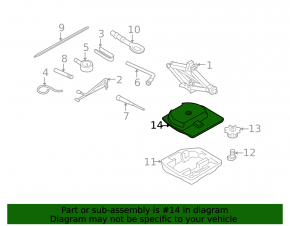 Trunk tray for spare tire Audi A4 B8 08-16 sedan