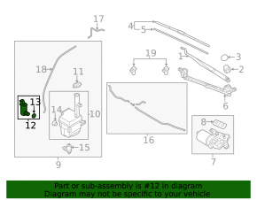 Hyundai Sonata 11-15 Windscreen Washer Motor