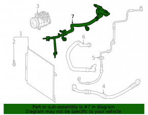 Air conditioning pipe compressor-heater-condenser Mercedes X167 GLS 450 580 20-23 under the rear heater