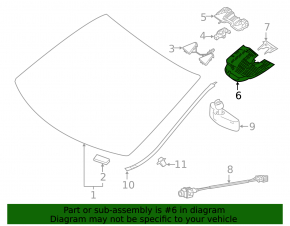 Mercedes A-class V177 19-22 black lane keeping camera trim on windshield