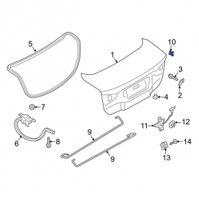 Boot lid bumper Ford Fusion mk5 13- type 2