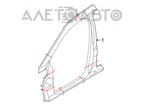Left center pillar for Lincoln MKC 15-19