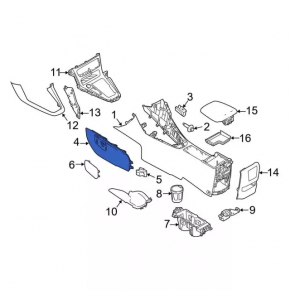 Left side center console trim for Ford Focus mk3 15-18, black, scratches