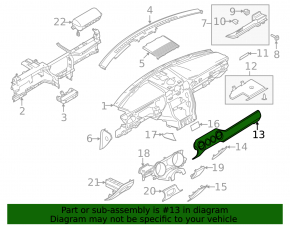 Front panel trim right Ford Mustang mk6 15- gray