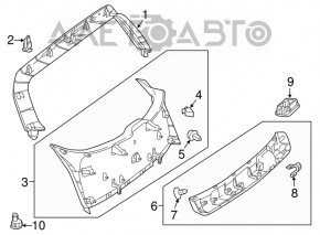 Lower tailgate trim Mercedes GLA 15-20
