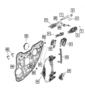 Plug outer handle front right Jeep Cherokee KL 14-