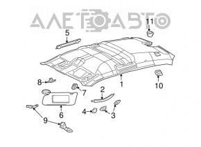 Dodge Challenger 09-14 pre-restored headliner for sunroof black
