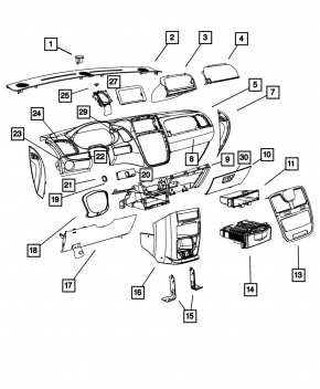 Glove box, glove compartment Dodge Grand Caravan 11-20 bottom gray, scuffs