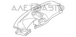 Torpedo front panel without AIRBAG Mercedes W211 black rest